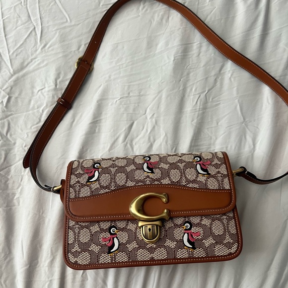 Coach Studio Shoulder Bag In Signature Jacquard With Penguin Motif - Picture 4 of 10
